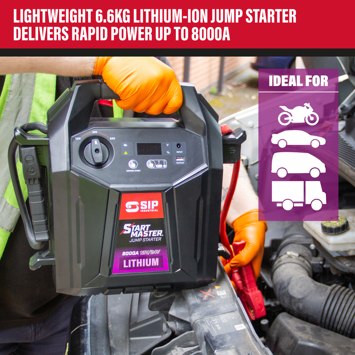 SIP 8000A 12V/24V Lithium Jump Starter